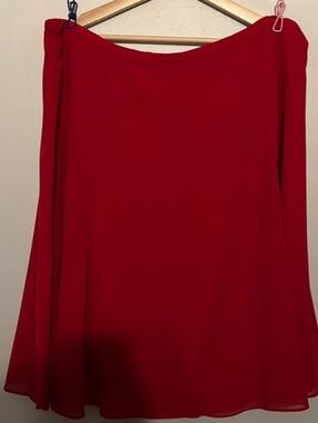 Danny & Nicole - Red Chiffon A-Line Skirt